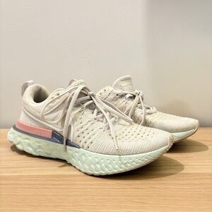 Nike Cream and Pink Sneakers with React Foam